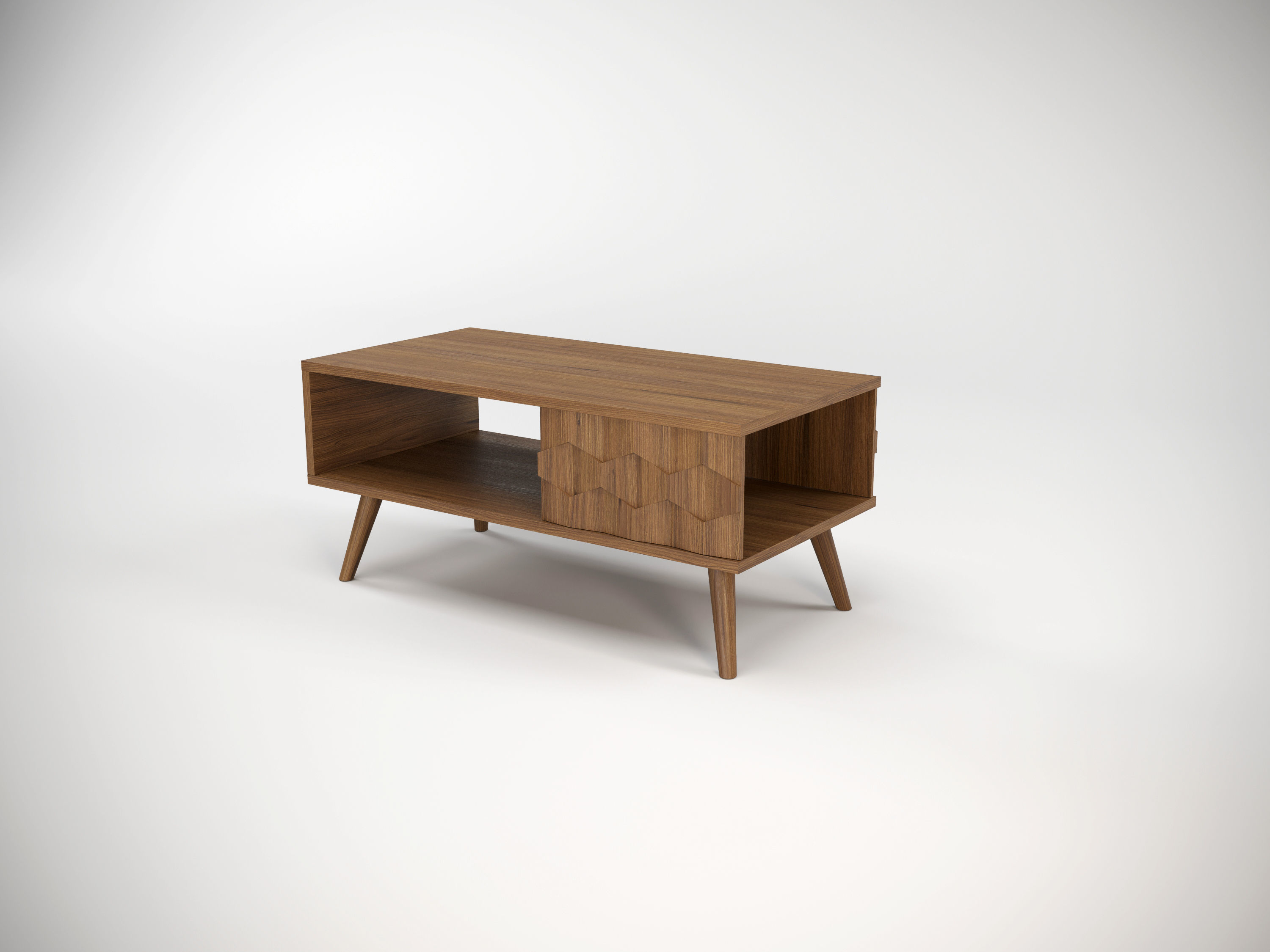 Coffee table Low-poly 3D model_1
