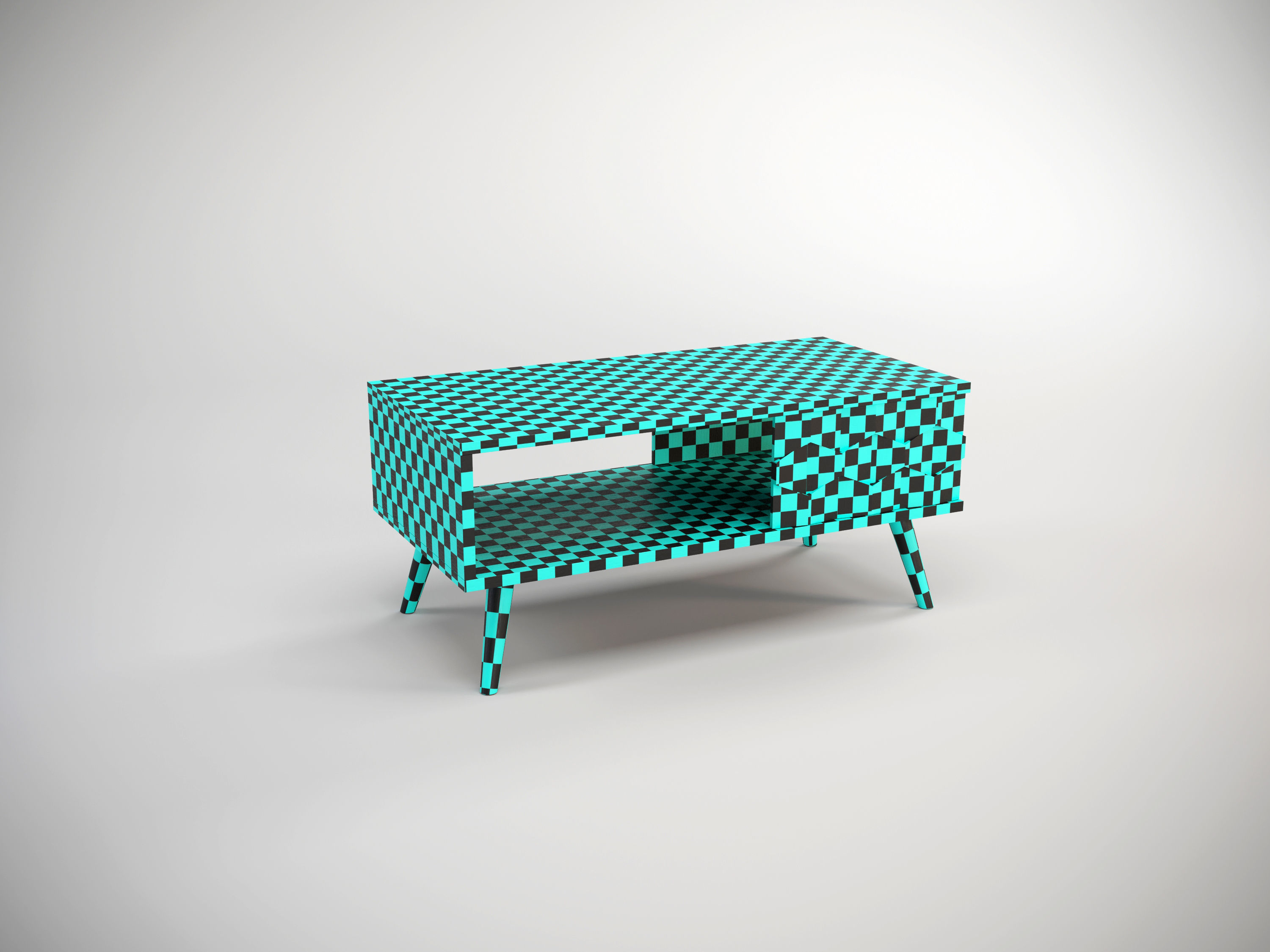 Coffee table Low-poly 3D model_3