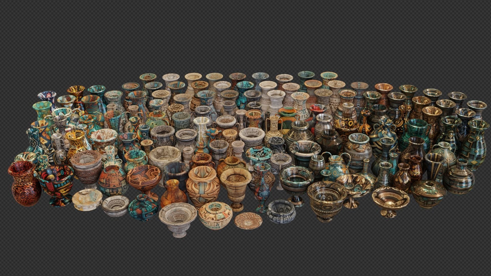 Mega Vase Pack Low-poly 3D model_3