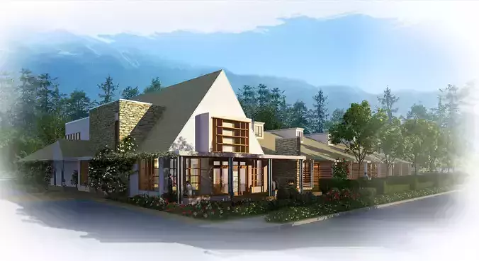 3D model of 2022 luxury fashion villa exterior 52 3D model