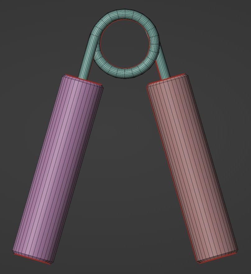 Hand Grip Low-poly 3D model_4