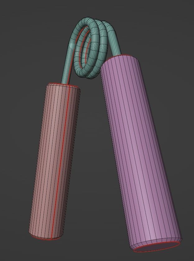 Hand Grip Low-poly 3D model_3