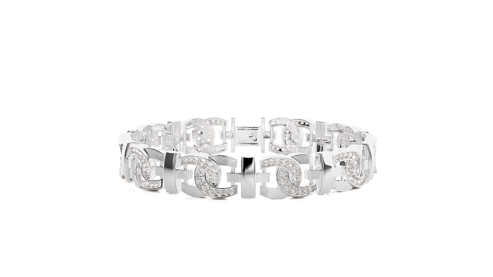 Diamond Bracelet 3D print model   3D print model_7