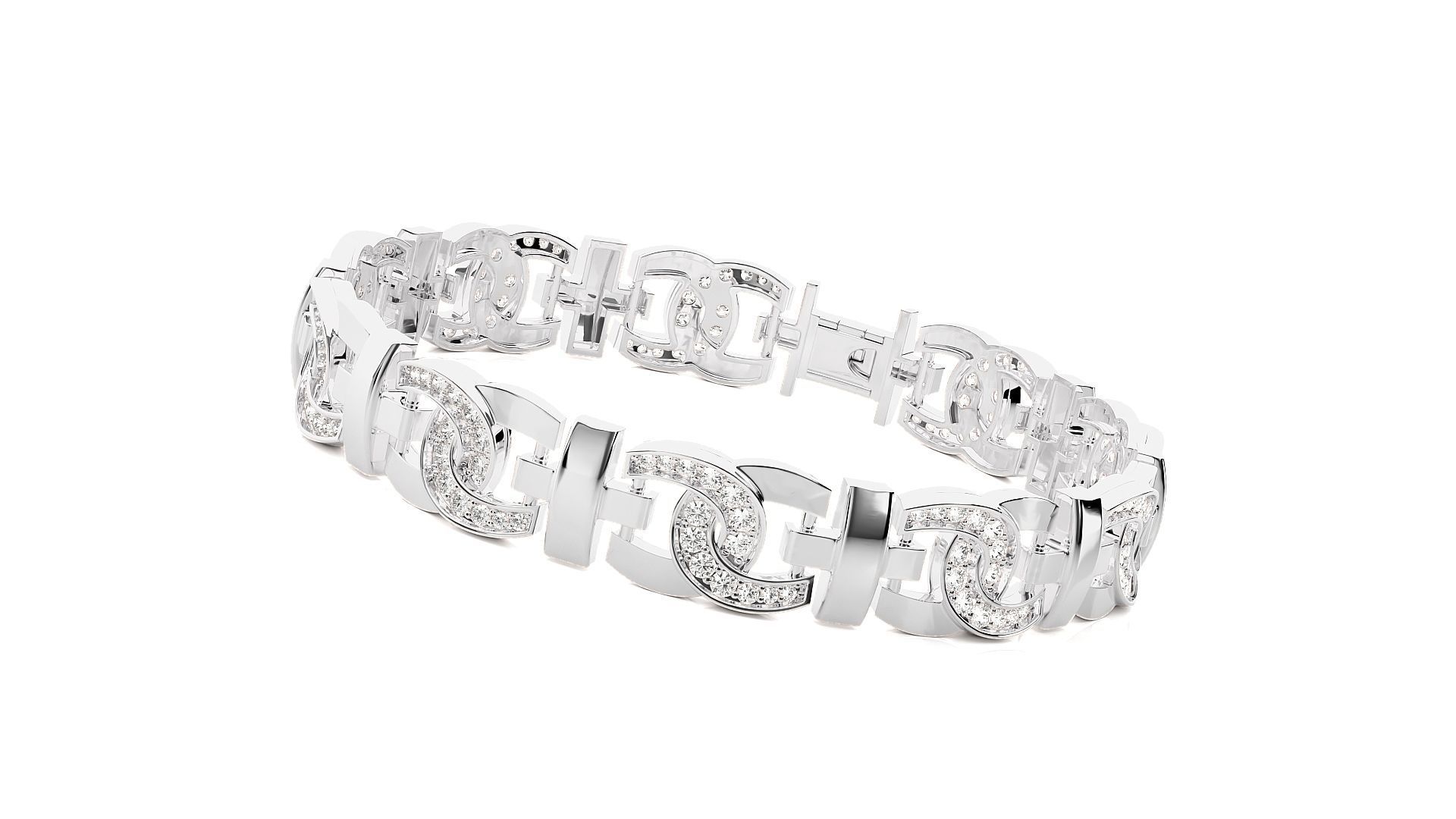 Diamond Bracelet 3D print model   3D print model_6