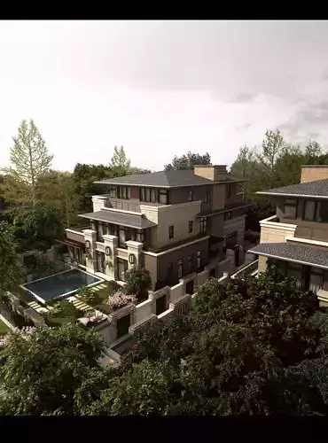 3D model of 2022 luxury fashion villa exterior 57