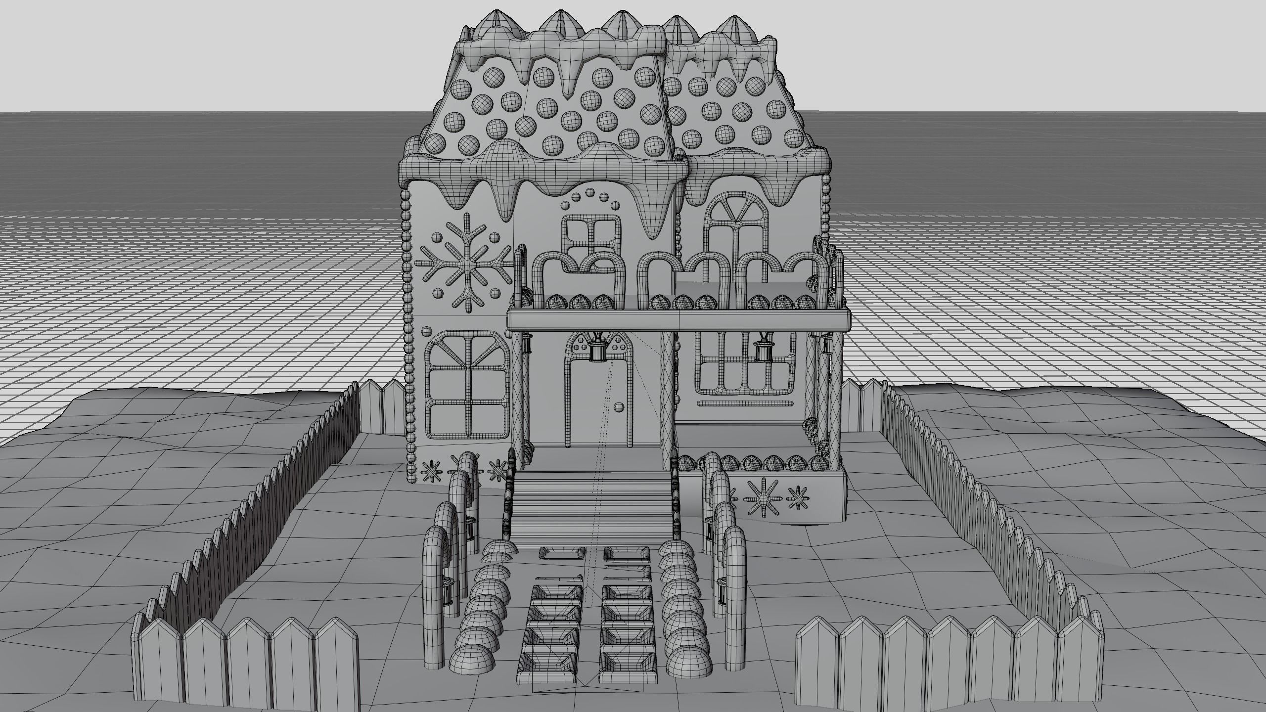 Gingerbread House 3D model_6