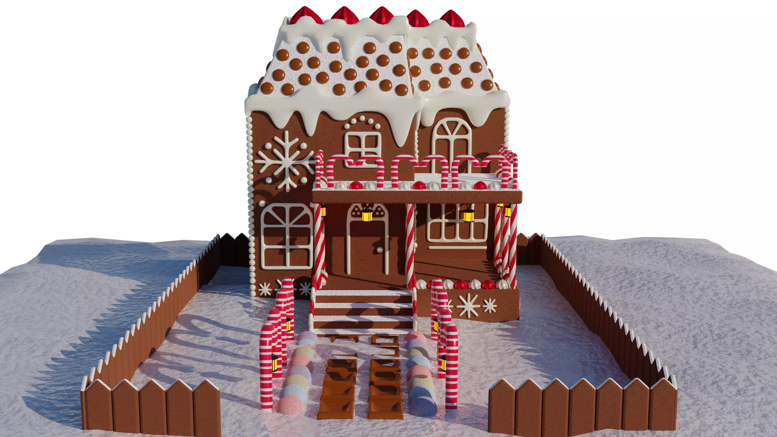 Gingerbread House 3D model_0