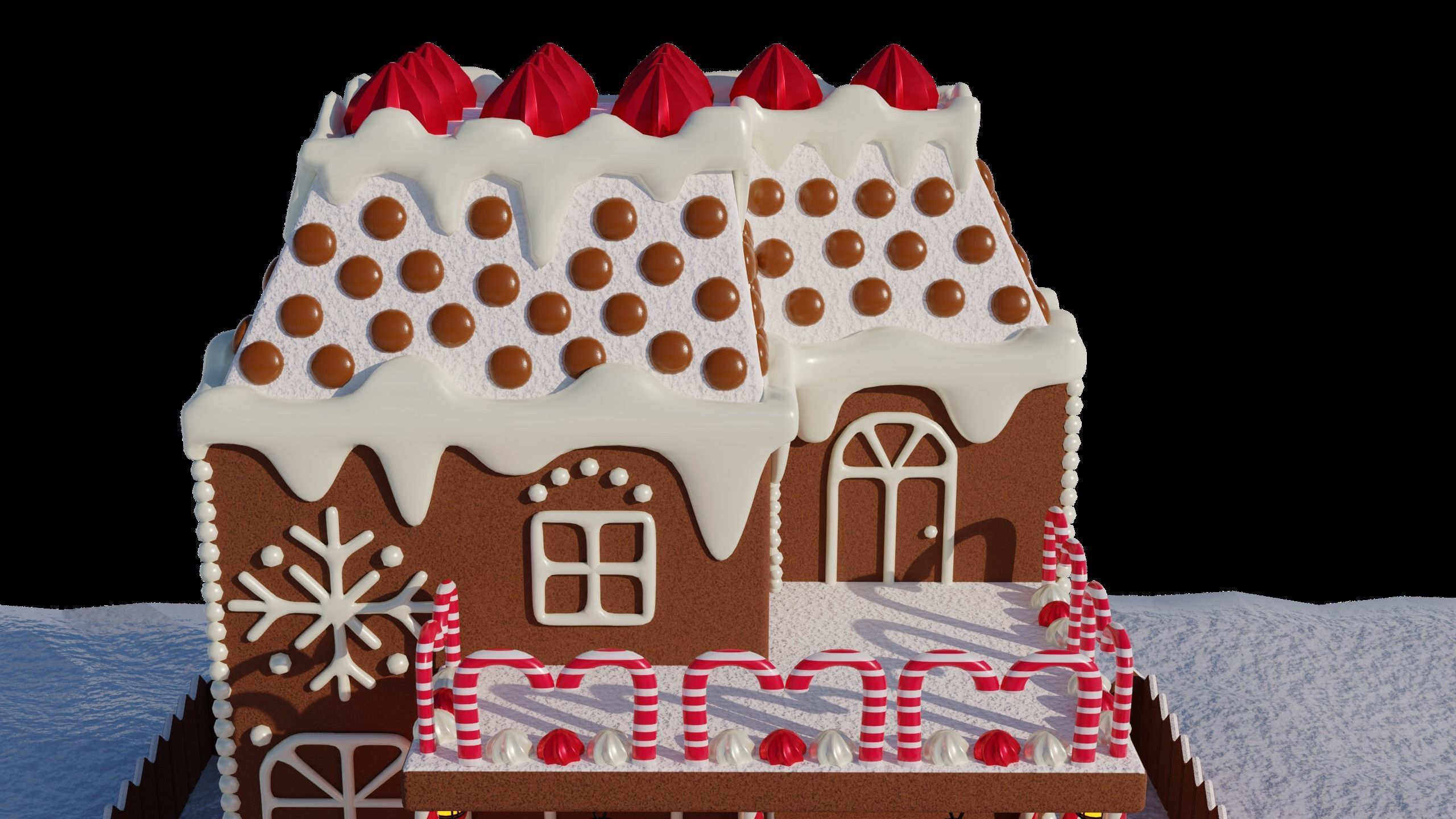 Gingerbread House 3D model_3