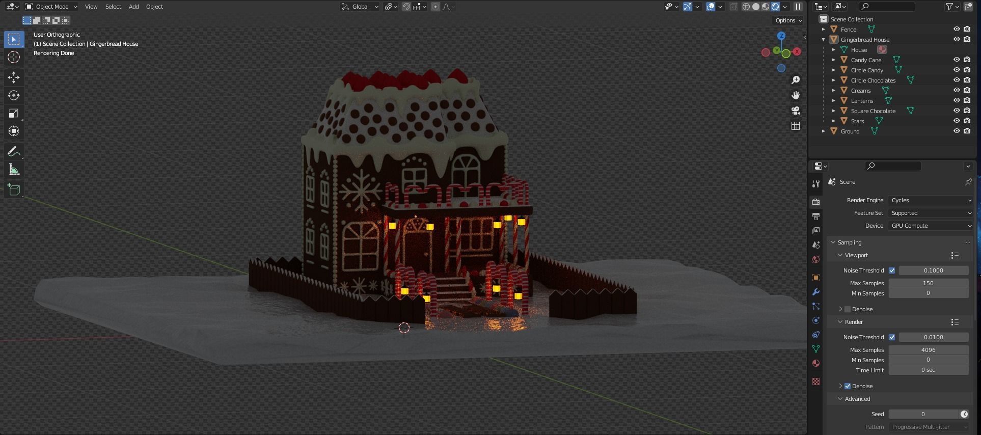 Gingerbread House 3D model_13