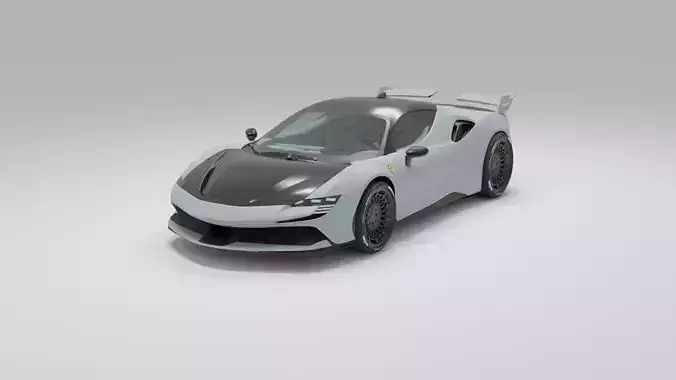 Ferrari SF90 - Mansory Low-poly 3D model