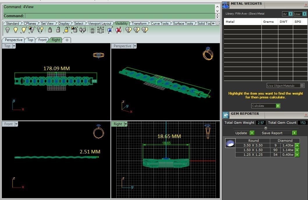 Diamond Bracelet 3D print model  3D print model_5