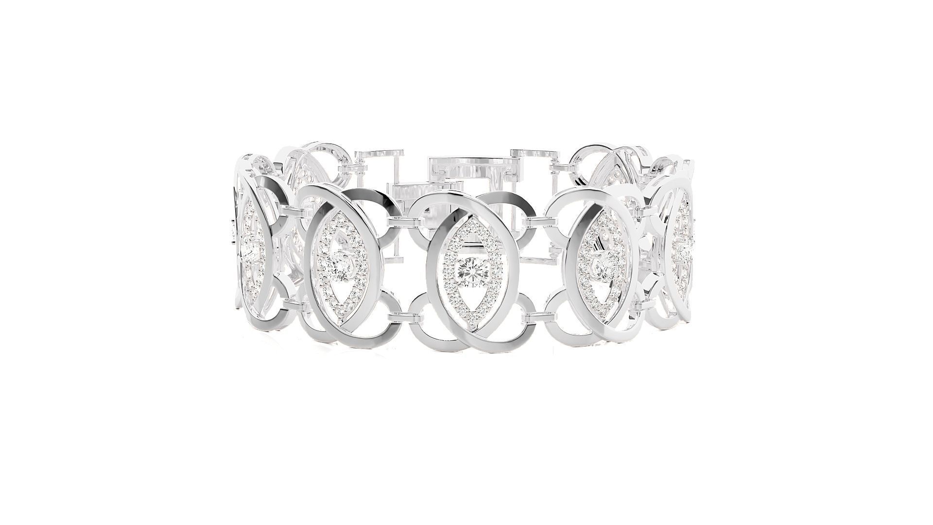 Diamond Bracelet 3D print model  3D print model_7