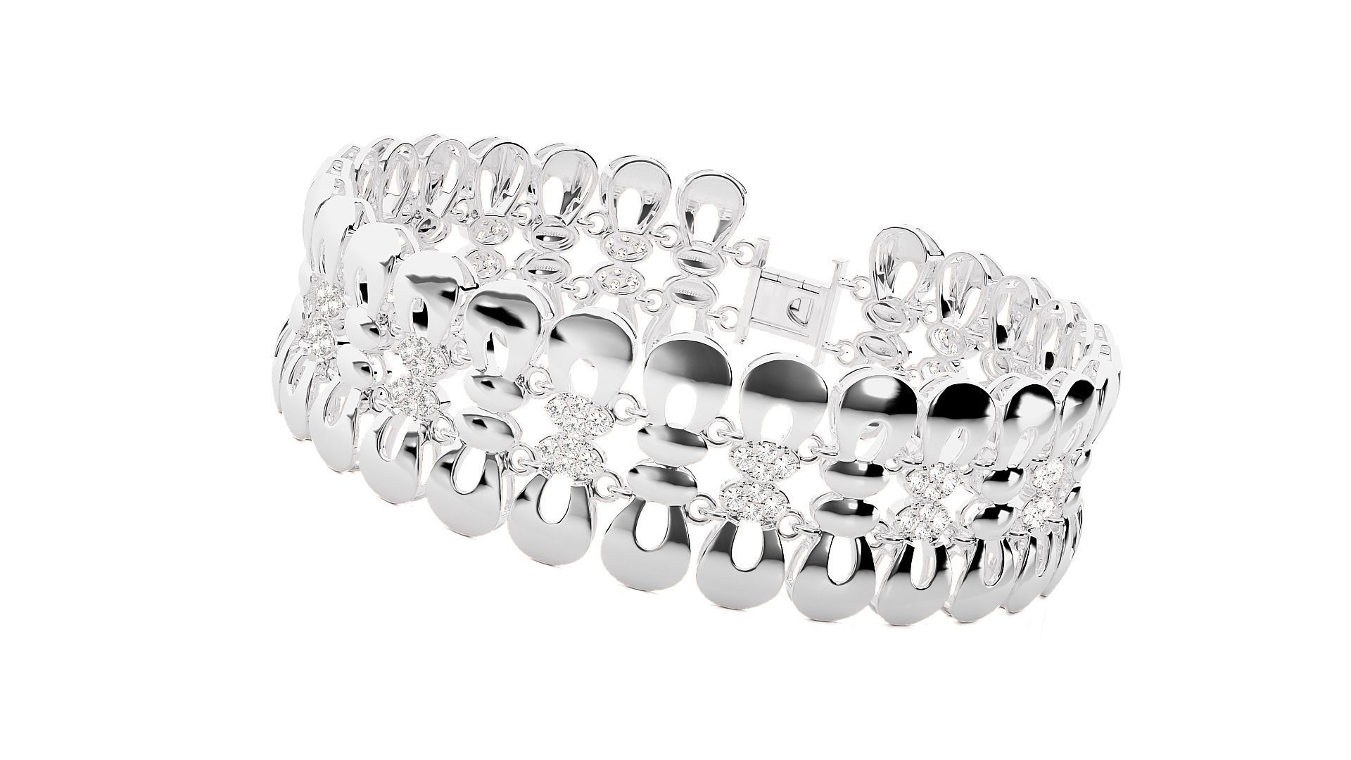 Diamond Bracelet 3D print model  3D print model_6