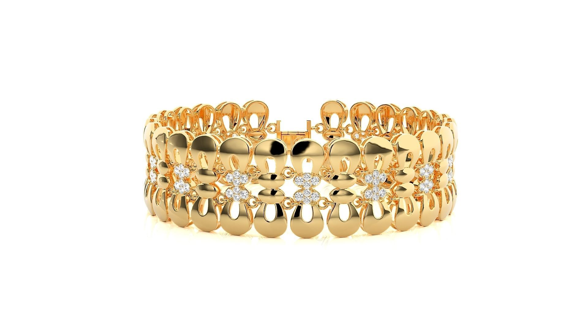 Diamond Bracelet 3D print model  3D print model_9