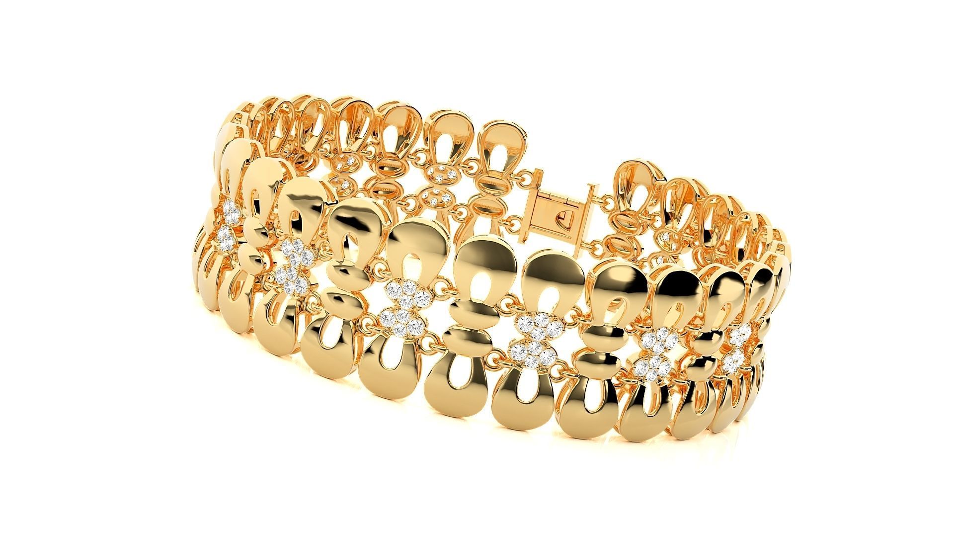 Diamond Bracelet 3D print model  3D print model_8