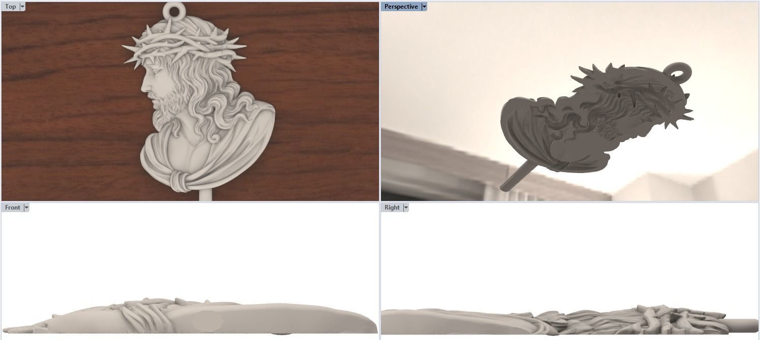 Christ pendant 3D print model_4