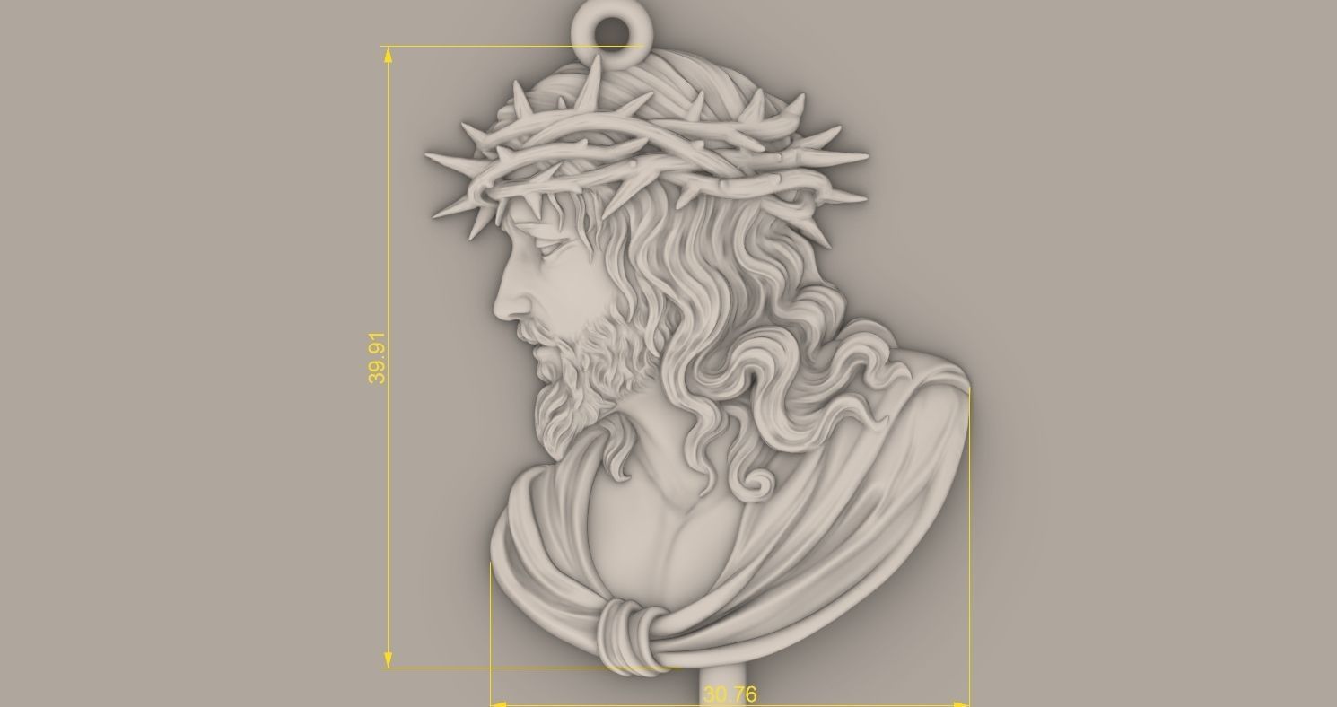 Christ pendant 3D print model_3