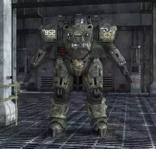 Robotic Low-poly 3D model