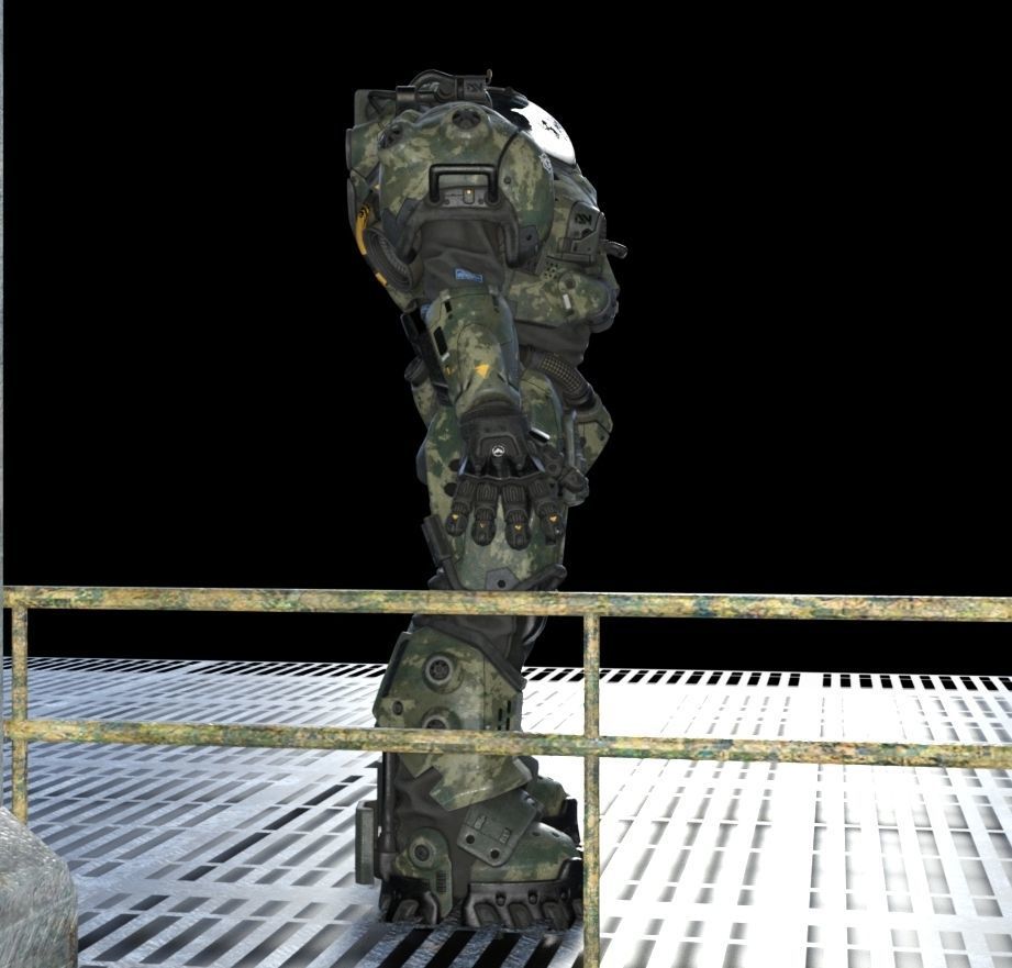 Robotic Low-poly 3D model_3