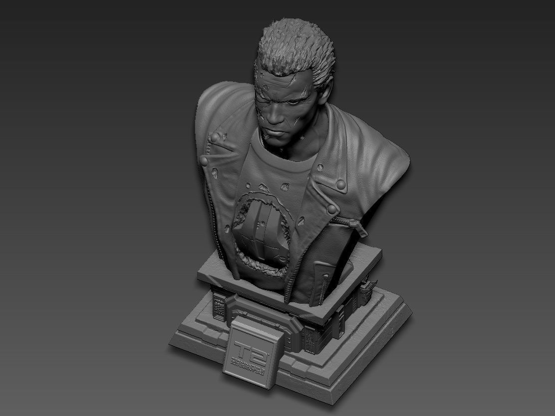Terminator 2 Bust 3D print model_17