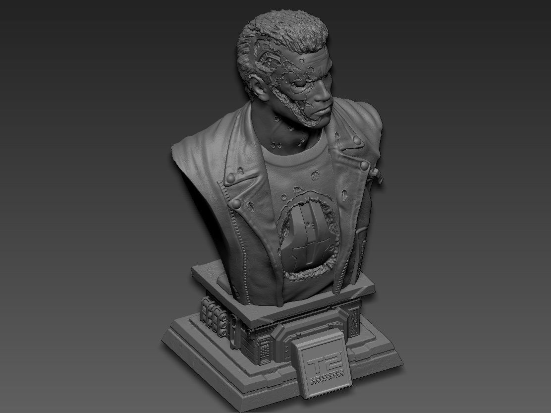 Terminator 2 Bust 3D print model_16