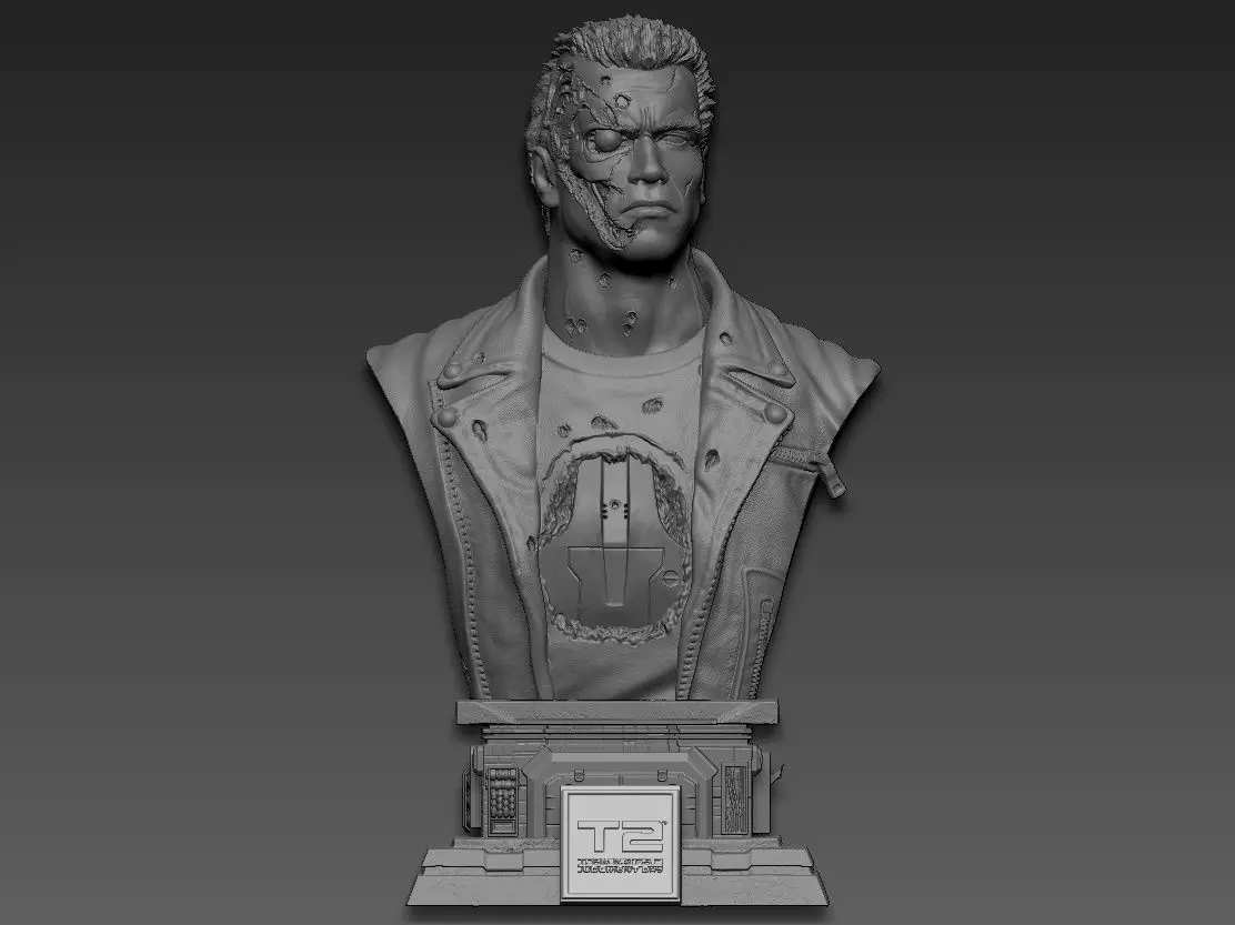 Terminator 2 Bust 3D print model_0