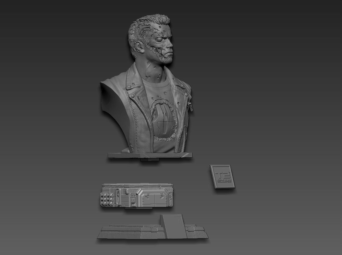 Terminator 2 Bust 3D print model_22