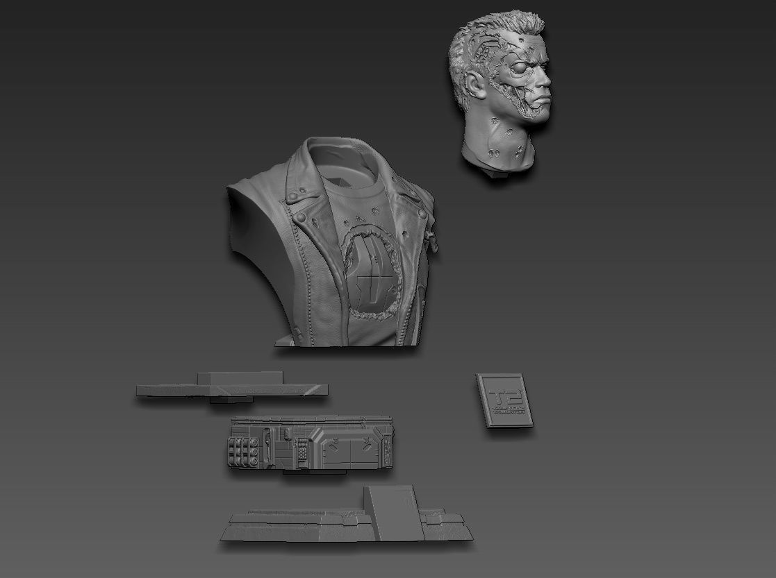 Terminator 2 Bust 3D print model_24