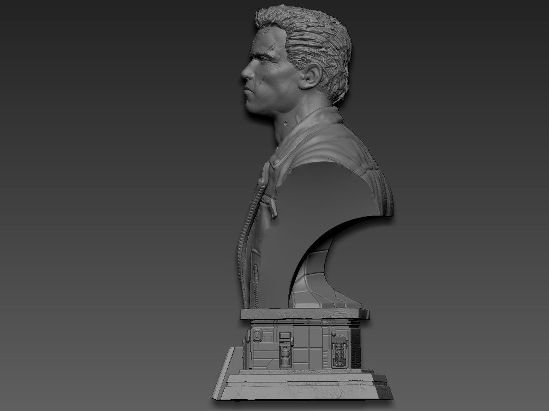 Terminator 2 Bust 3D print model_5