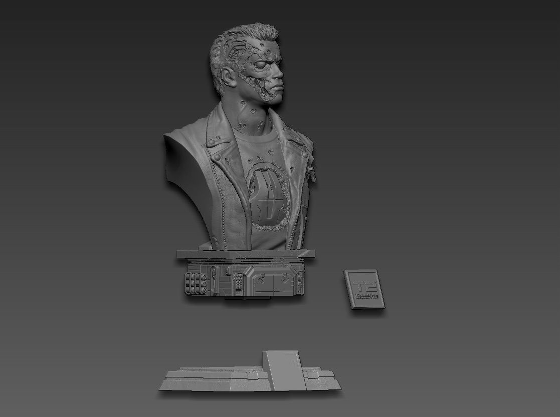 Terminator 2 Bust 3D print model_21