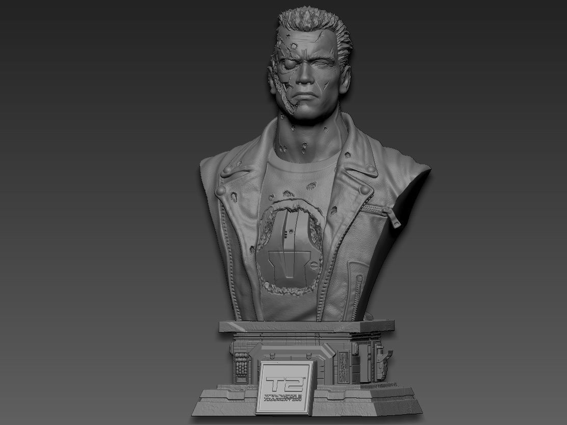 Terminator 2 Bust 3D print model_2