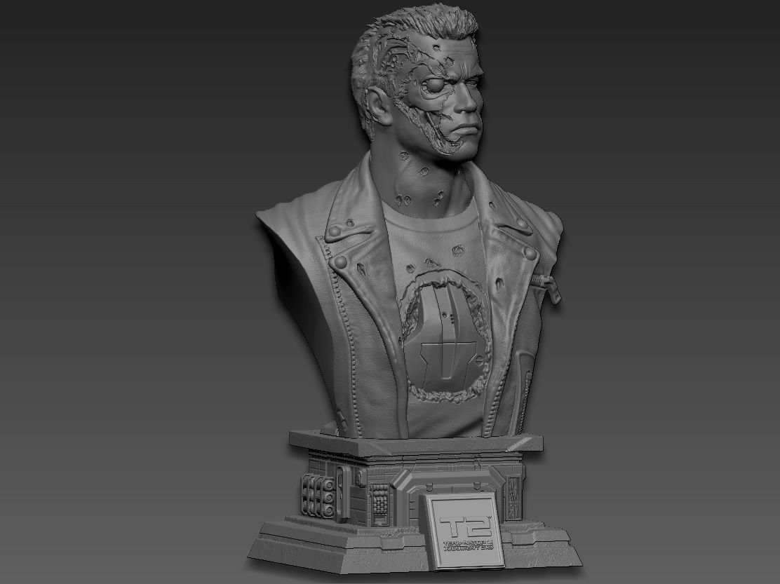 Terminator 2 Bust 3D print model_14