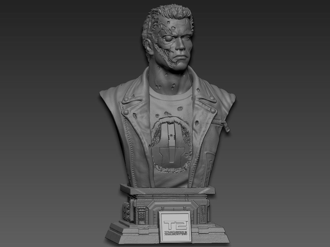 Terminator 2 Bust 3D print model_15