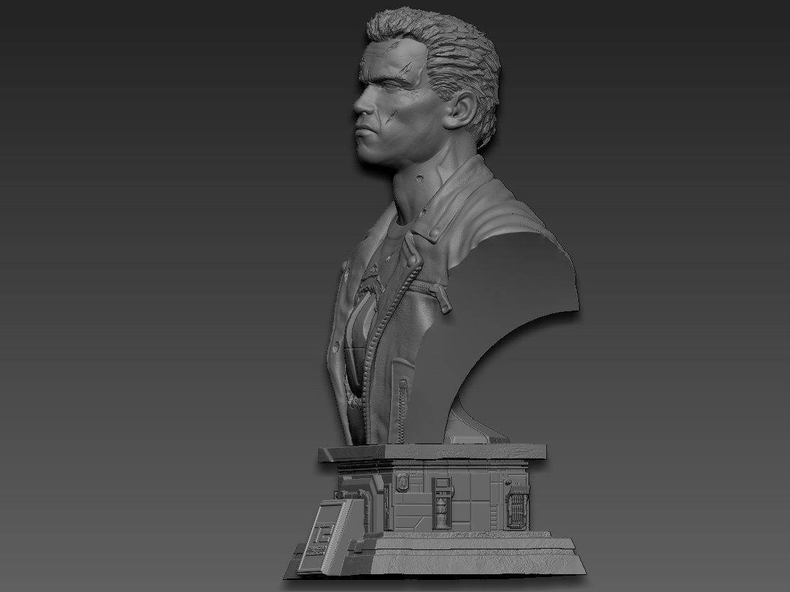 Terminator 2 Bust 3D print model_4