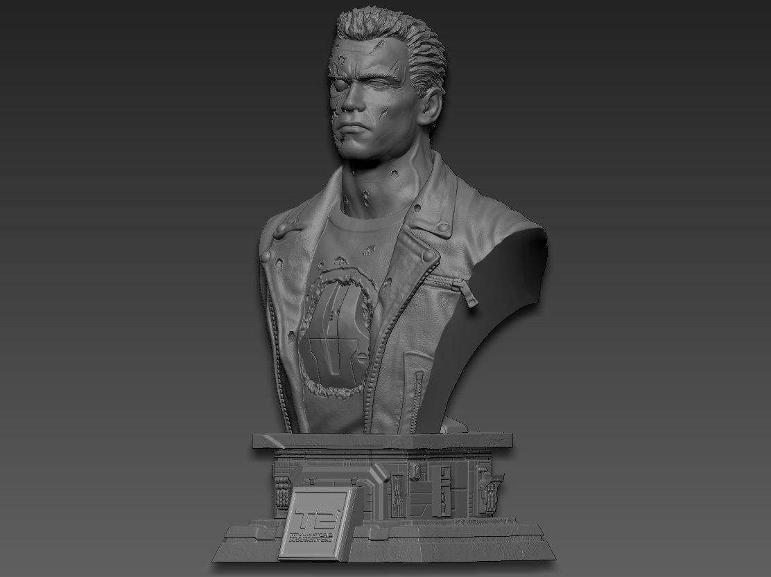 Terminator 2 Bust 3D print model_3