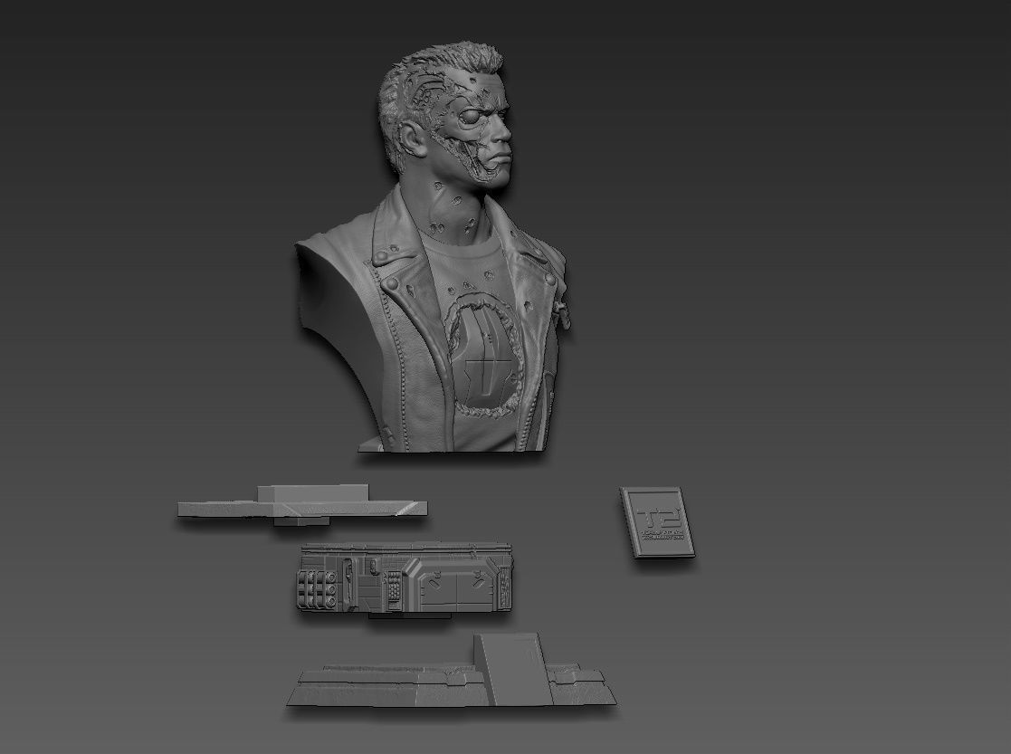 Terminator 2 Bust 3D print model_23