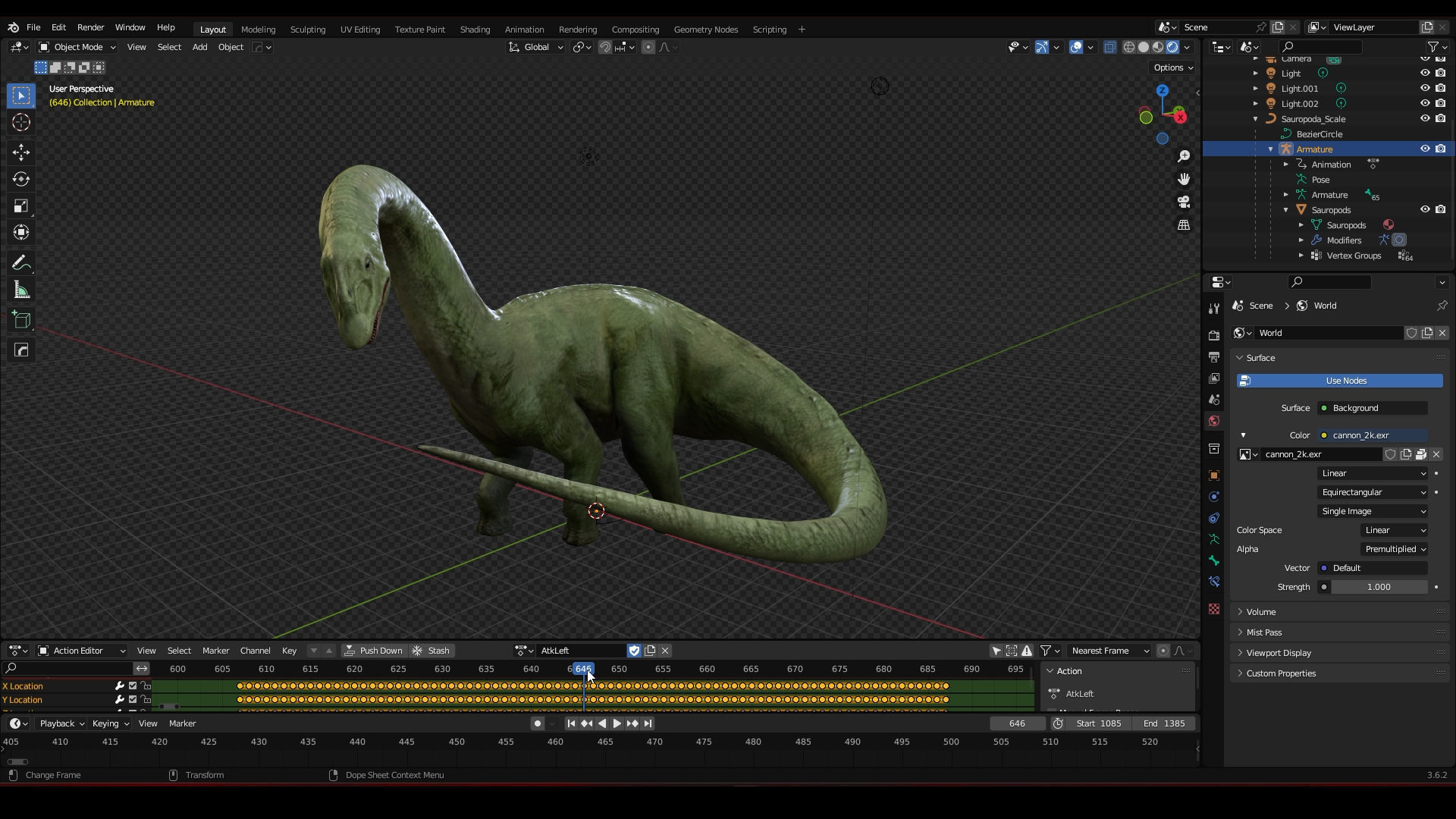 Sauropoda - Long Neck Dinosaur Low-poly 3D model_7