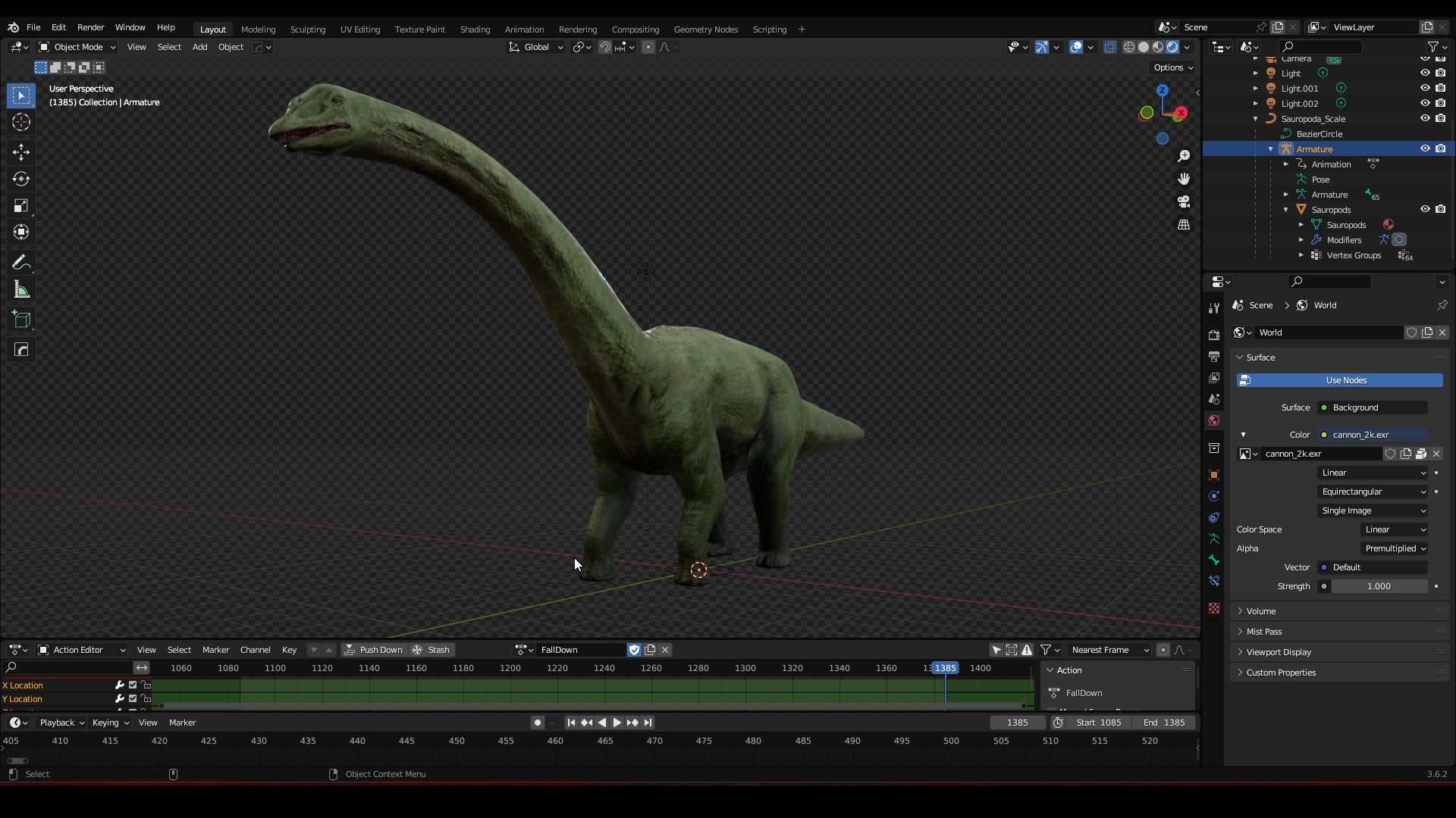 Sauropoda - Long Neck Dinosaur Low-poly 3D model_33