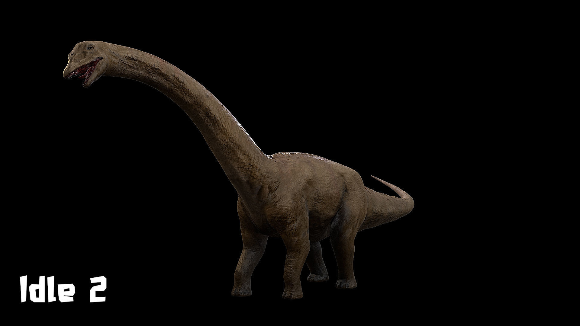 Sauropoda - Long Neck Dinosaur Low-poly 3D model_10