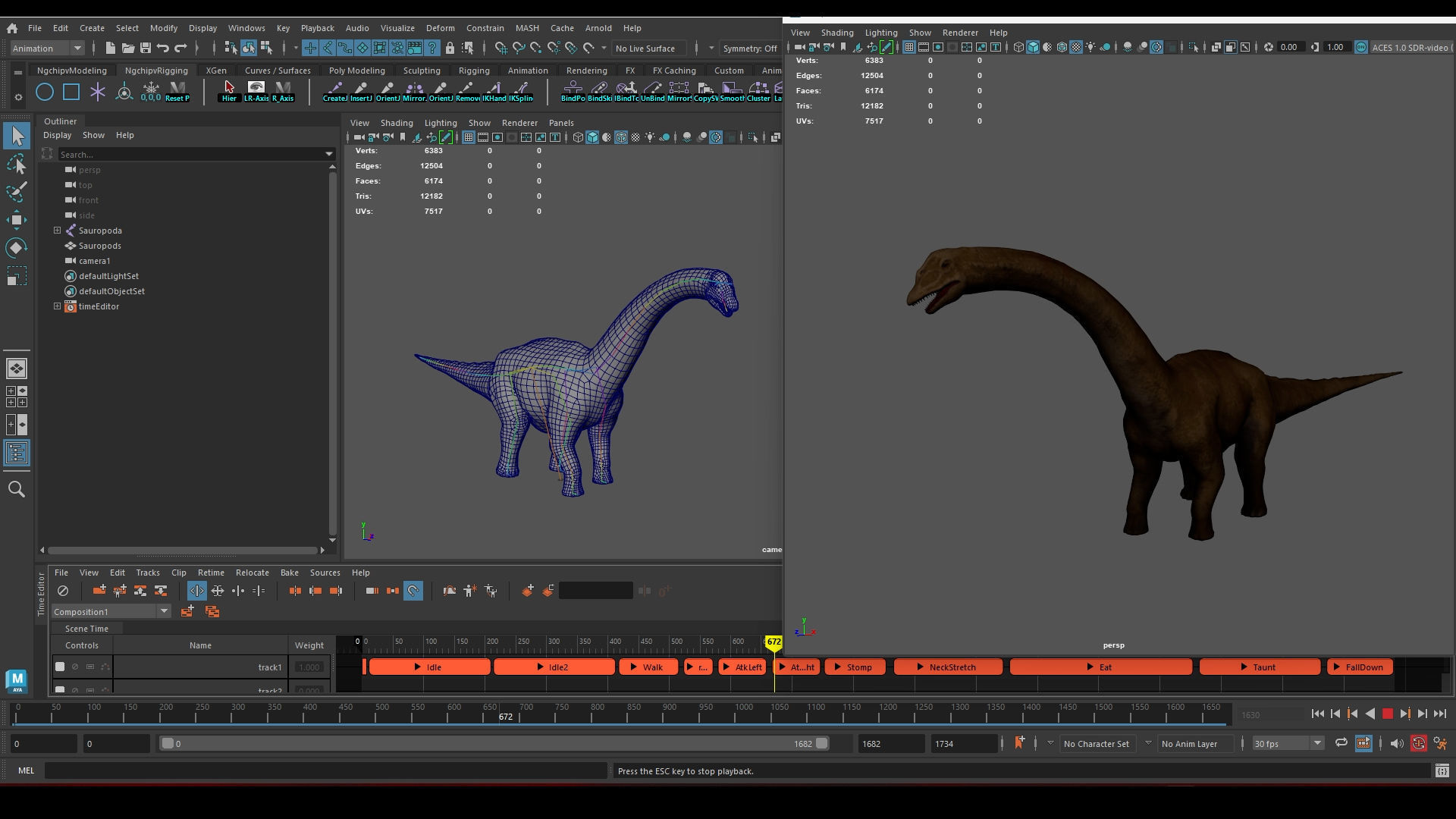 Sauropoda - Long Neck Dinosaur Low-poly 3D model_34