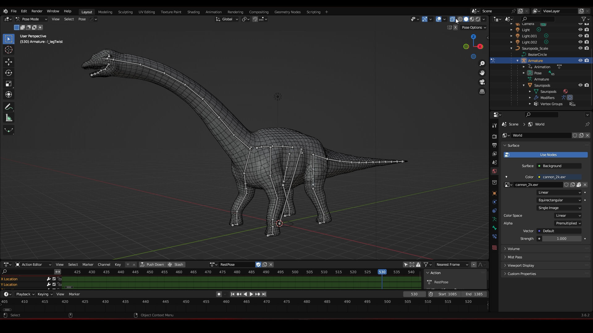 Sauropoda - Long Neck Dinosaur Low-poly 3D model_16