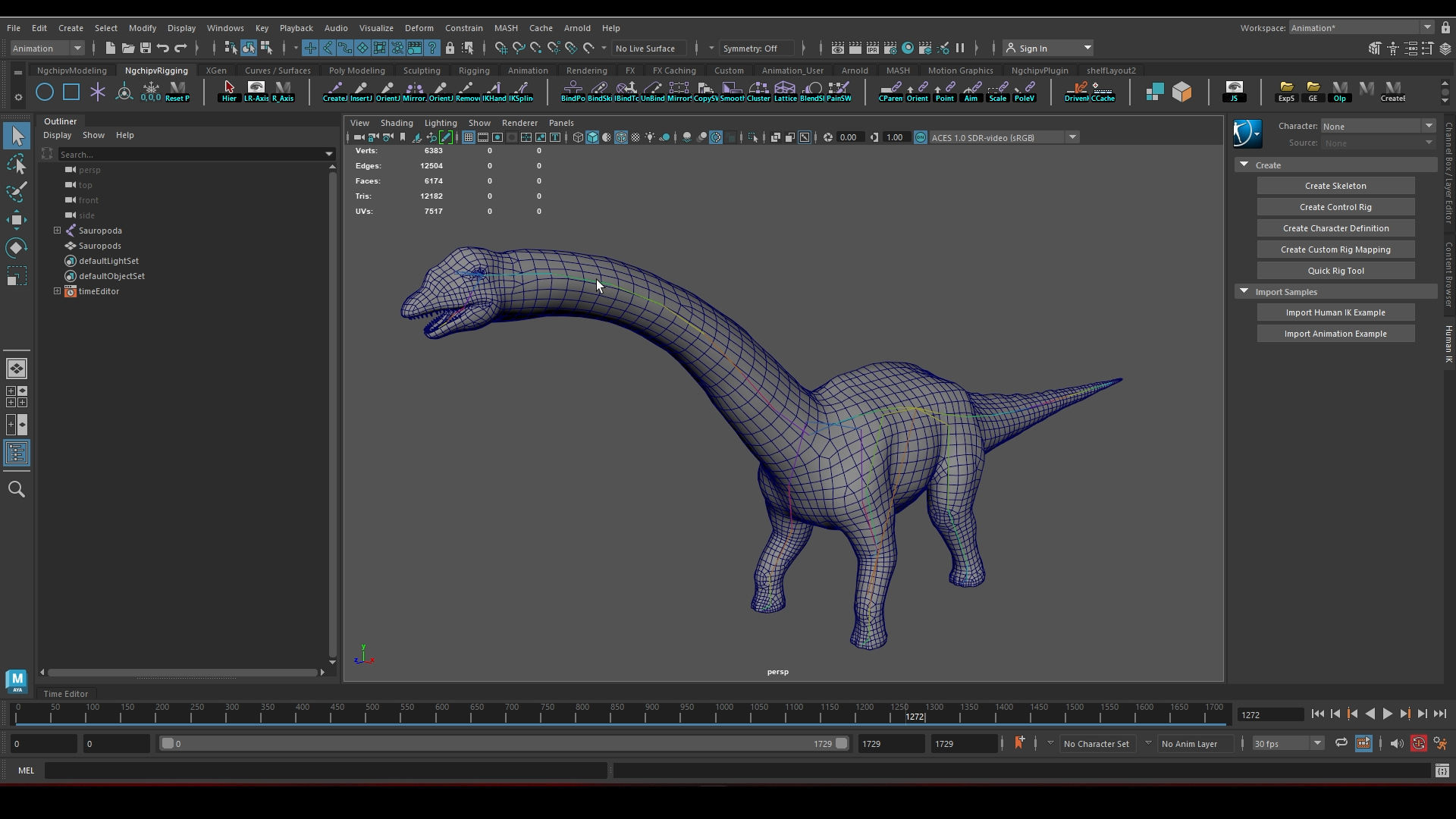 Sauropoda - Long Neck Dinosaur Low-poly 3D model_8