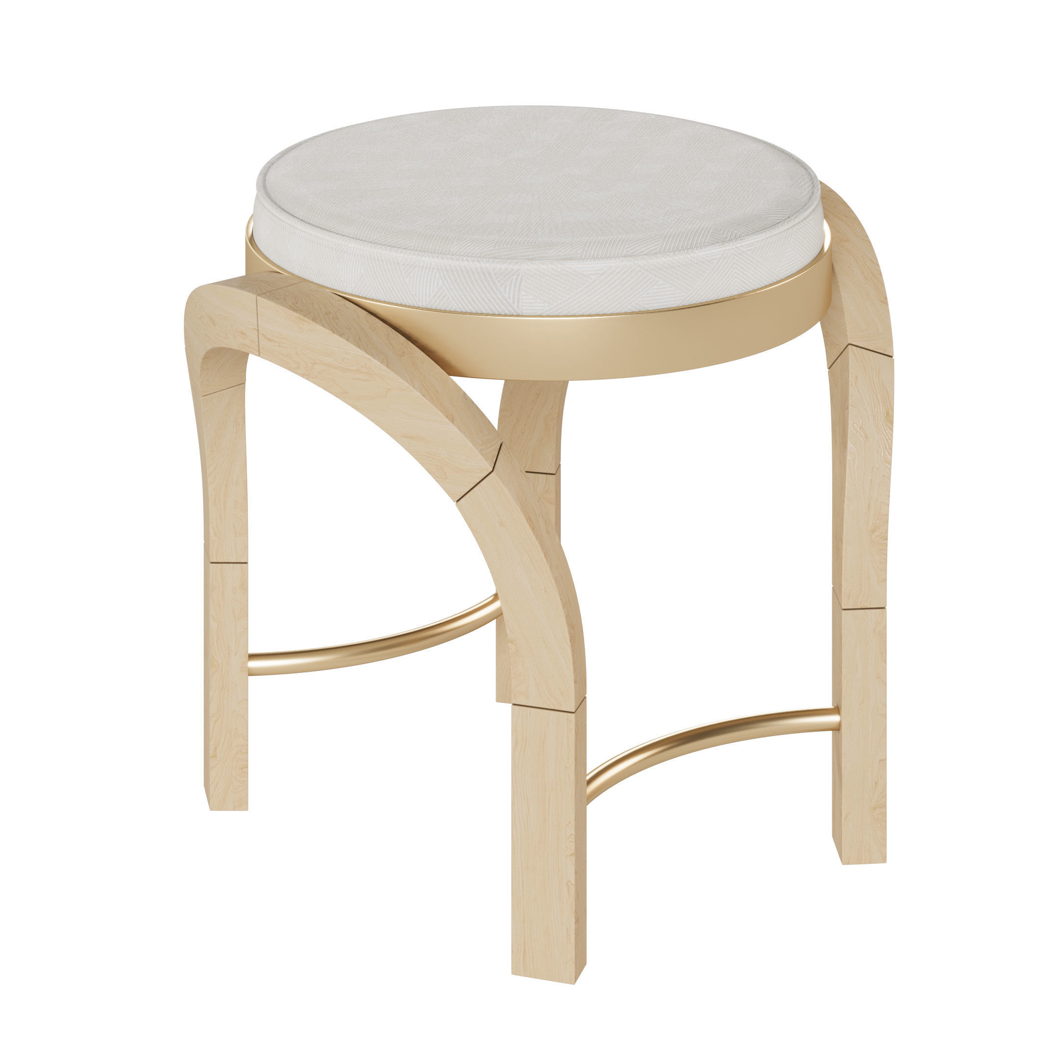 Nightstand vanity table and stool with different wood textures 3D model_9