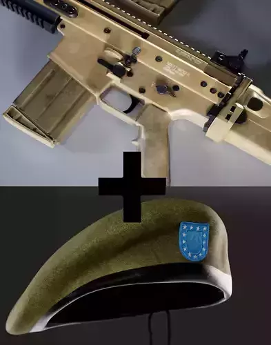 SCAR H and Green Beret Collection Low-poly 3D model