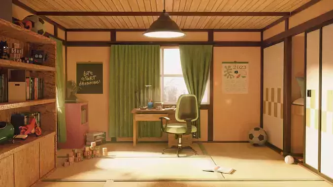 nobita doraemon room 3D model