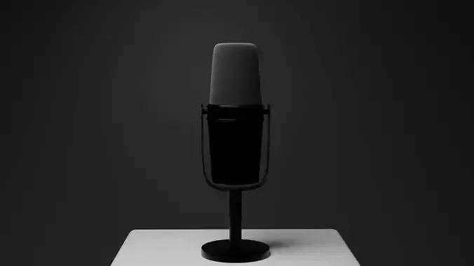High-Quality Black Microphone 3D Model - Blender