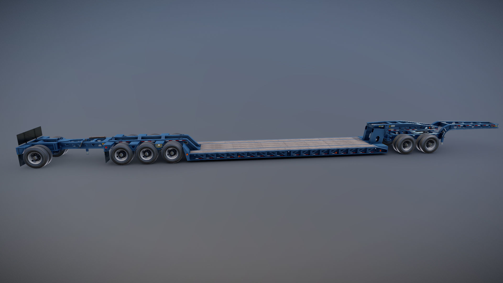Lowboy trailer Low-poly 3D model_22