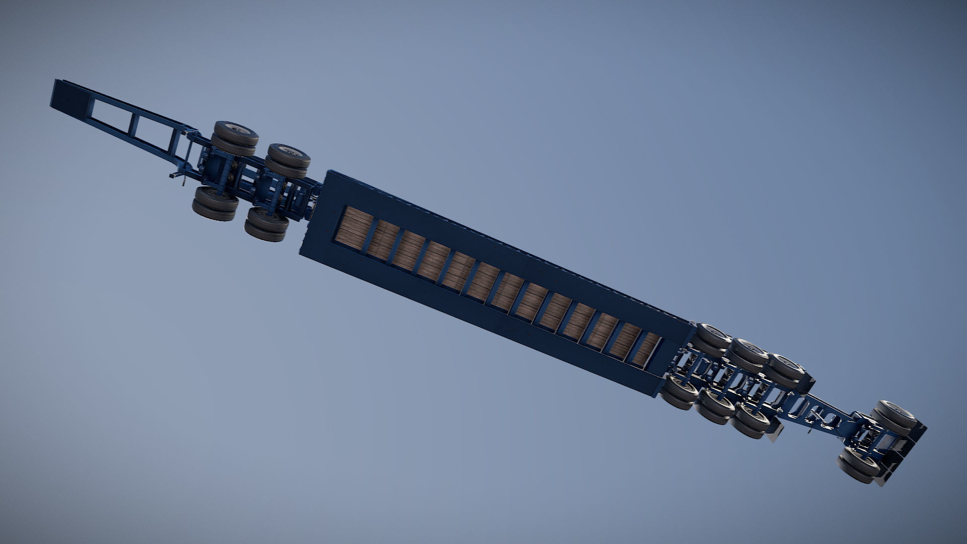 Lowboy trailer Low-poly 3D model_24