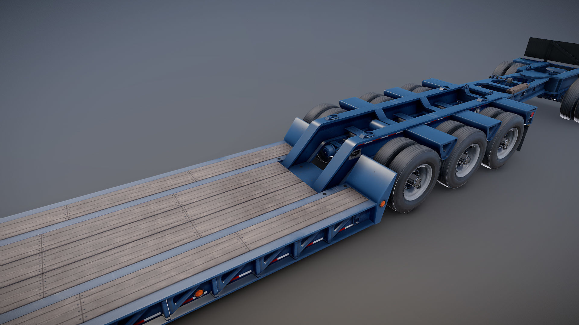 Lowboy trailer Low-poly 3D model_27