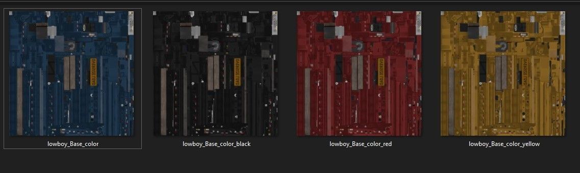 Lowboy trailer Low-poly 3D model_49